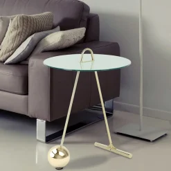 Hot Wohnen Kleiner Tisch in Weiß & Gold - Fakoa