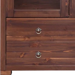 Outlet Wohnen Kleiner Vitrinenschrank in Dunkelbraun - Luvin