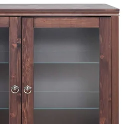 Outlet Wohnen Kleiner Vitrinenschrank in Dunkelbraun - Luvin