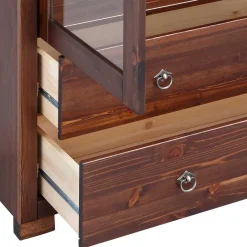 Outlet Wohnen Kleiner Vitrinenschrank in Dunkelbraun - Luvin