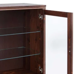 Outlet Wohnen Kleiner Vitrinenschrank in Dunkelbraun - Luvin