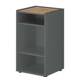 New Wohnen Kleines Ordnerregal in Anthrazit & Wildeiche Dekor - Ahilav