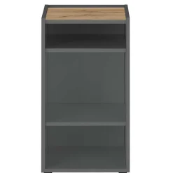 New Wohnen Kleines Ordnerregal in Anthrazit & Wildeiche Dekor - Ahilav