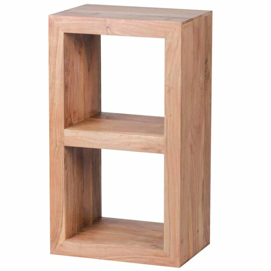 Discount Wohnen Kleines Standregal Vislan aus Holz massiv Akazie natur