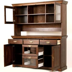 Outlet Wohnen Kolonialstil Buffet in Kiefer dunkel - Jurcavs