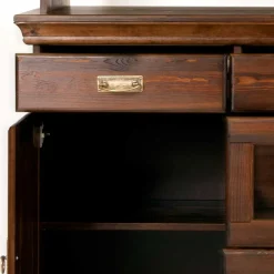 Outlet Wohnen Kolonialstil Buffet in Kiefer dunkel - Jurcavs