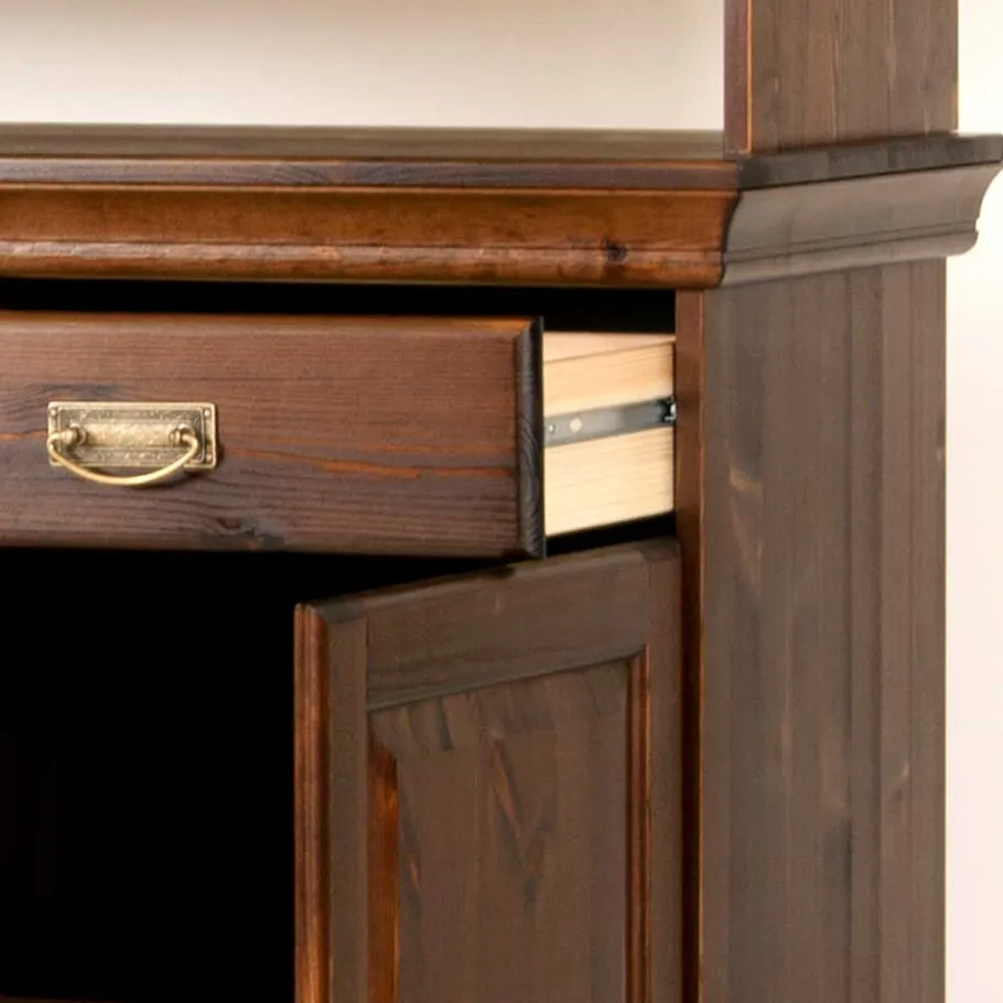 Outlet Wohnen Kolonialstil Buffet in Kiefer dunkel - Jurcavs