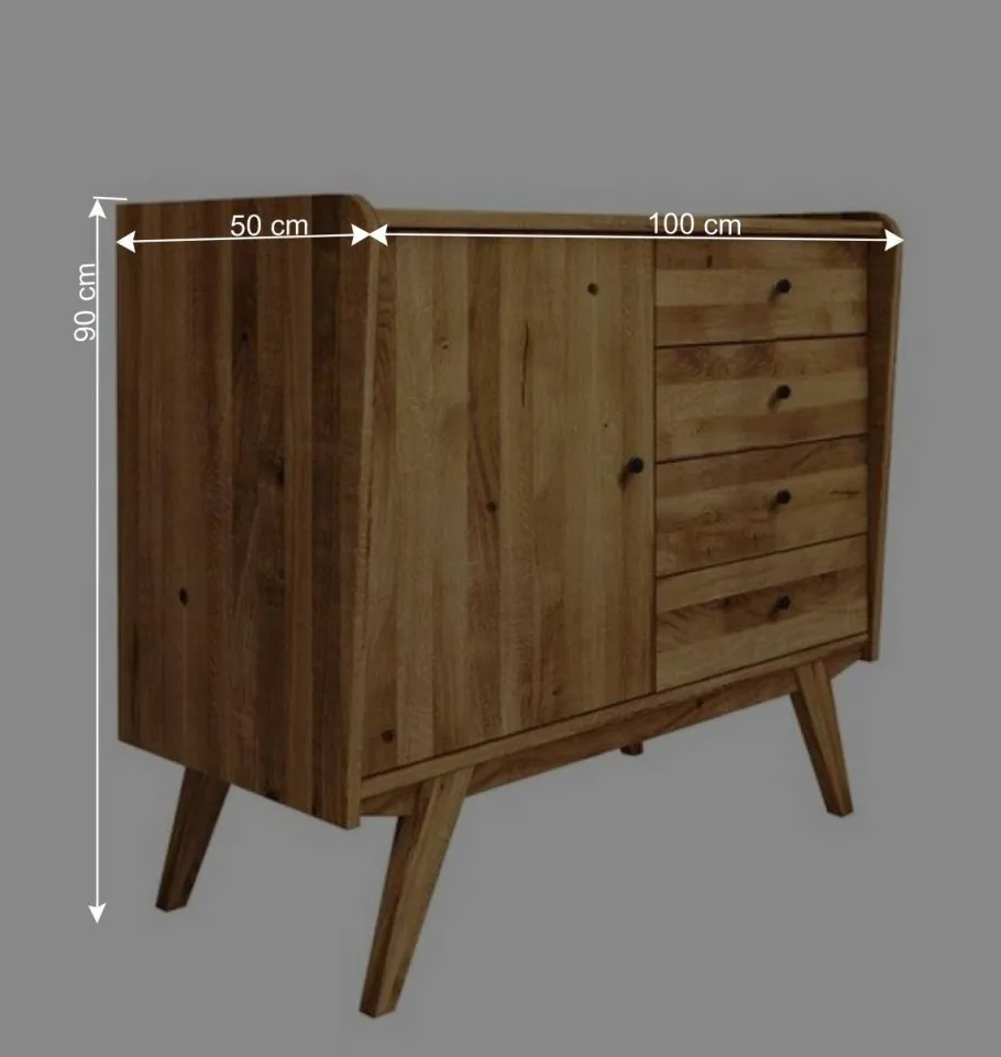 Best Wohnen Kombi Holzkommode aus geölter Wildeiche - Hardus