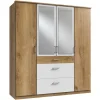 New Wohnen Kombi Kleiderschrank in Plankeneiche mit Weiß - Curacao