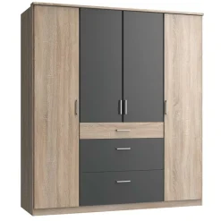 Discount Wohnen Kombi-Drehtürenschrank in Eiche Sägerau - Danah