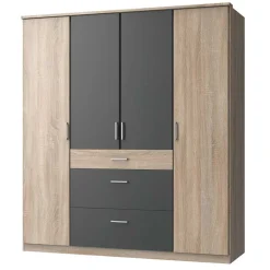 Discount Wohnen Kombi-Drehtürenschrank in Eiche Sägerau - Danah