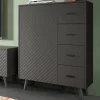 Hot Wohnen Kombi-Highboard in Mattgrau - Natal