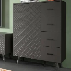 Hot Wohnen Kombi-Highboard in Mattgrau - Natal