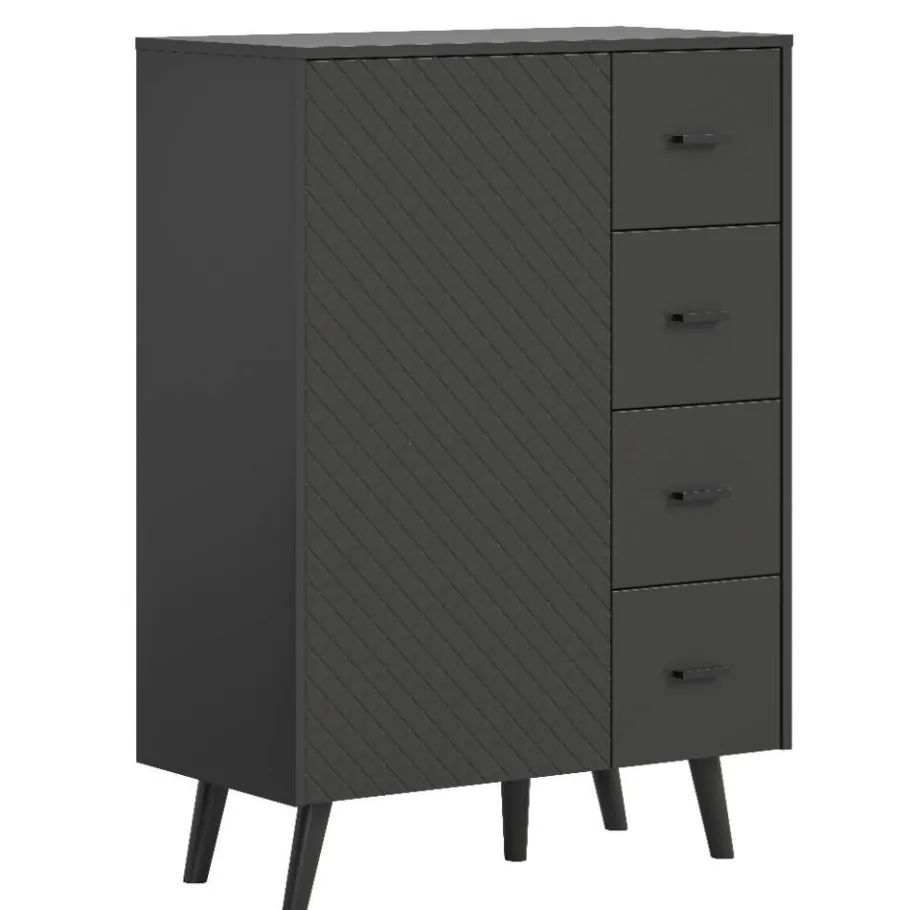 Hot Wohnen Kombi-Highboard in Mattgrau - Natal