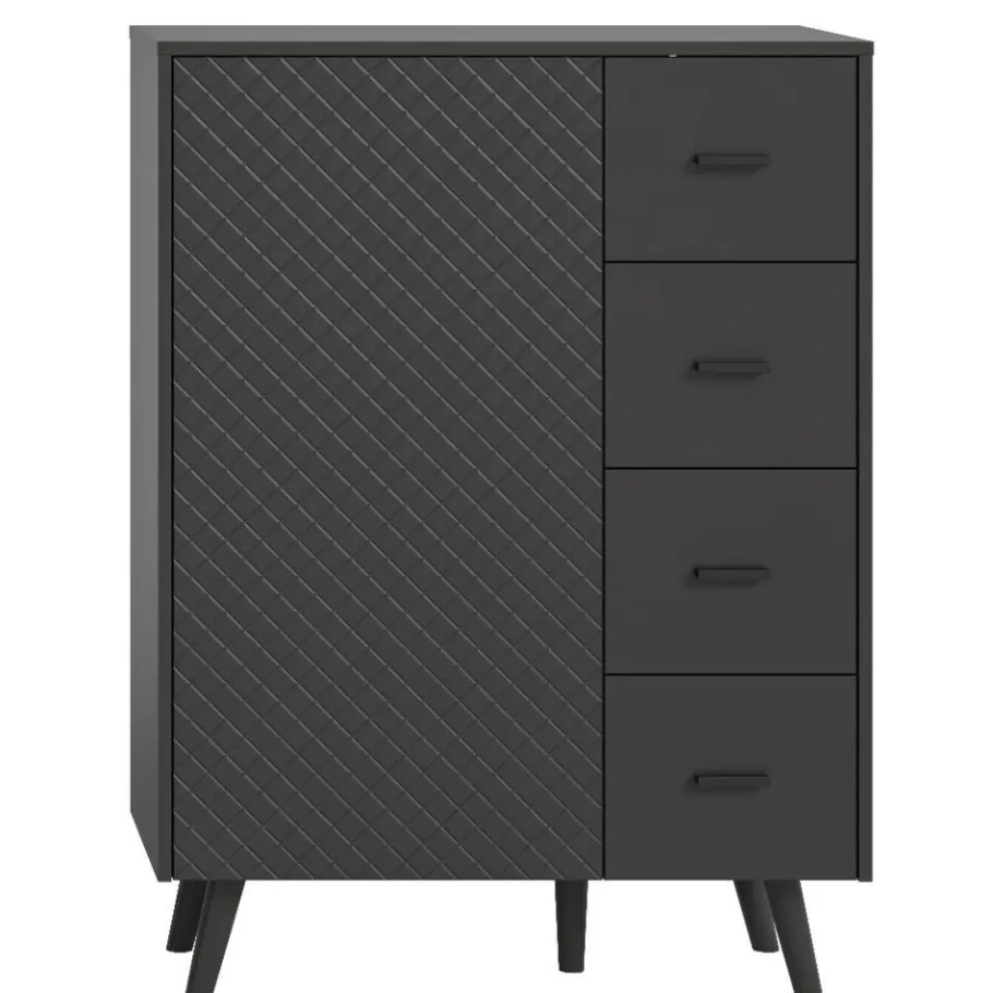 Hot Wohnen Kombi-Highboard in Mattgrau - Natal