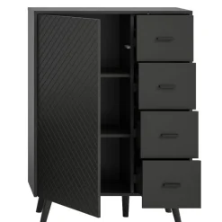 Hot Wohnen Kombi-Highboard in Mattgrau - Natal