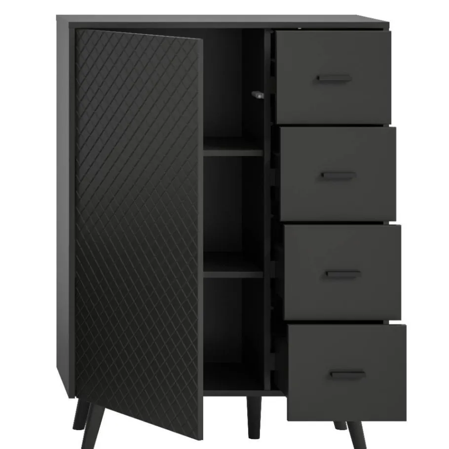 Hot Wohnen Kombi-Highboard in Mattgrau - Natal