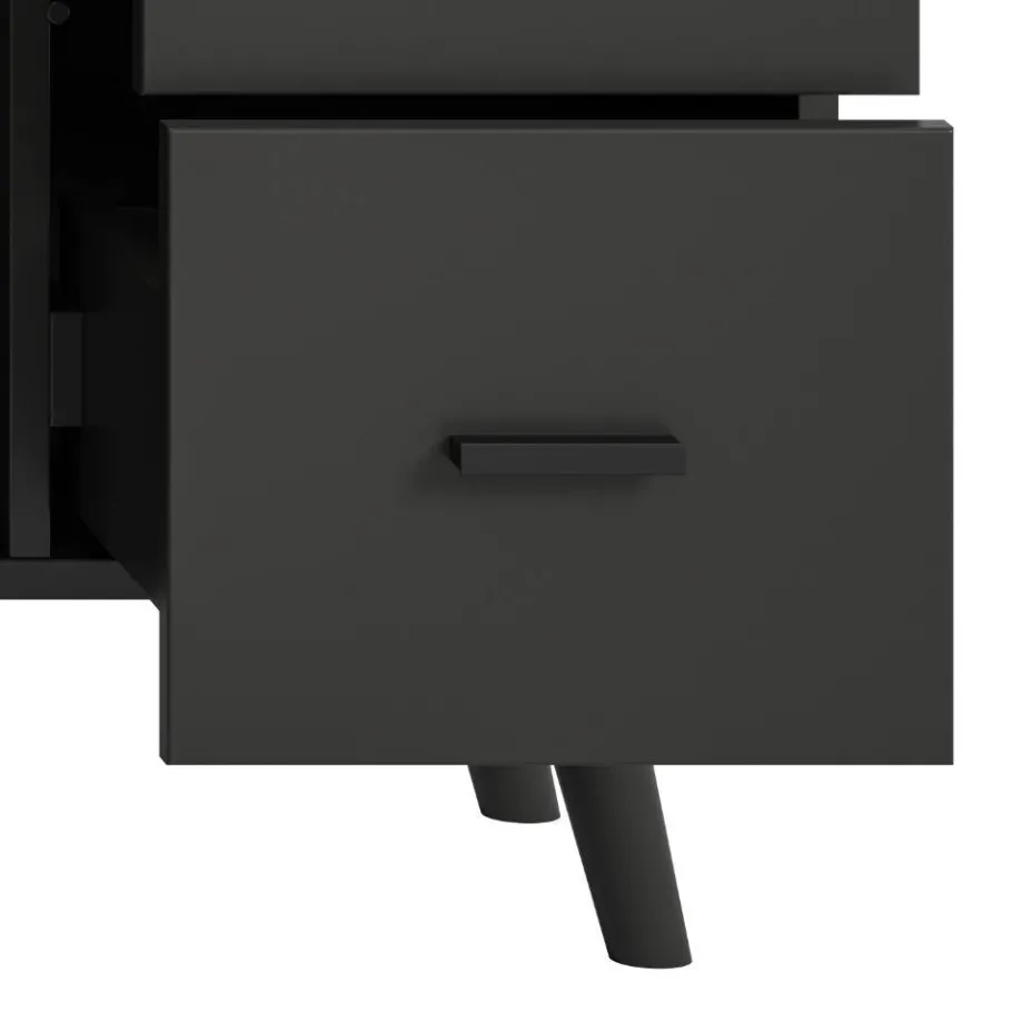 Hot Wohnen Kombi-Highboard in Mattgrau - Natal