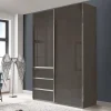 Sale Wohnen Kombi-Kleiderschrank in Braun Glasfront - 165 cm - Preema