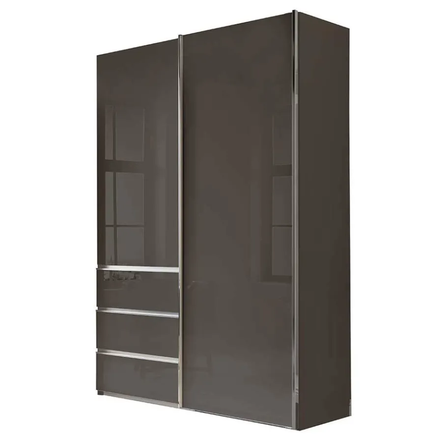 Sale Wohnen Kombi-Kleiderschrank in Braun Glasfront - 165 cm - Preema