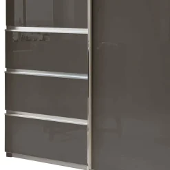 Sale Wohnen Kombi-Kleiderschrank in Braun Glasfront - 165 cm - Preema