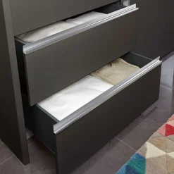 Sale Wohnen Kombi-Kleiderschrank in Braun Glasfront - 165 cm - Preema