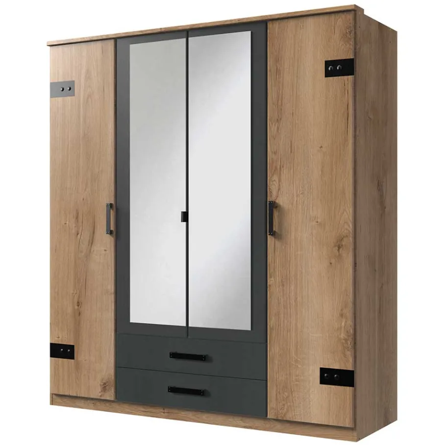 Clearance Wohnen Kombi-Kleiderschrank in Plankeneiche Dekor - Corpus