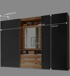 Hot Wohnen Kombi-Kleiderschrank mit offenen Fächern - Bafata
