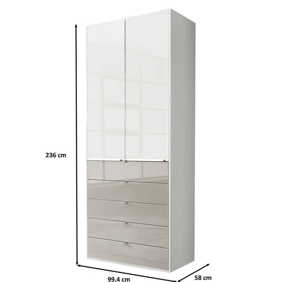 Clearance Wohnen Kombi-Schlafzimmerschrank zweifarbig - Pascan