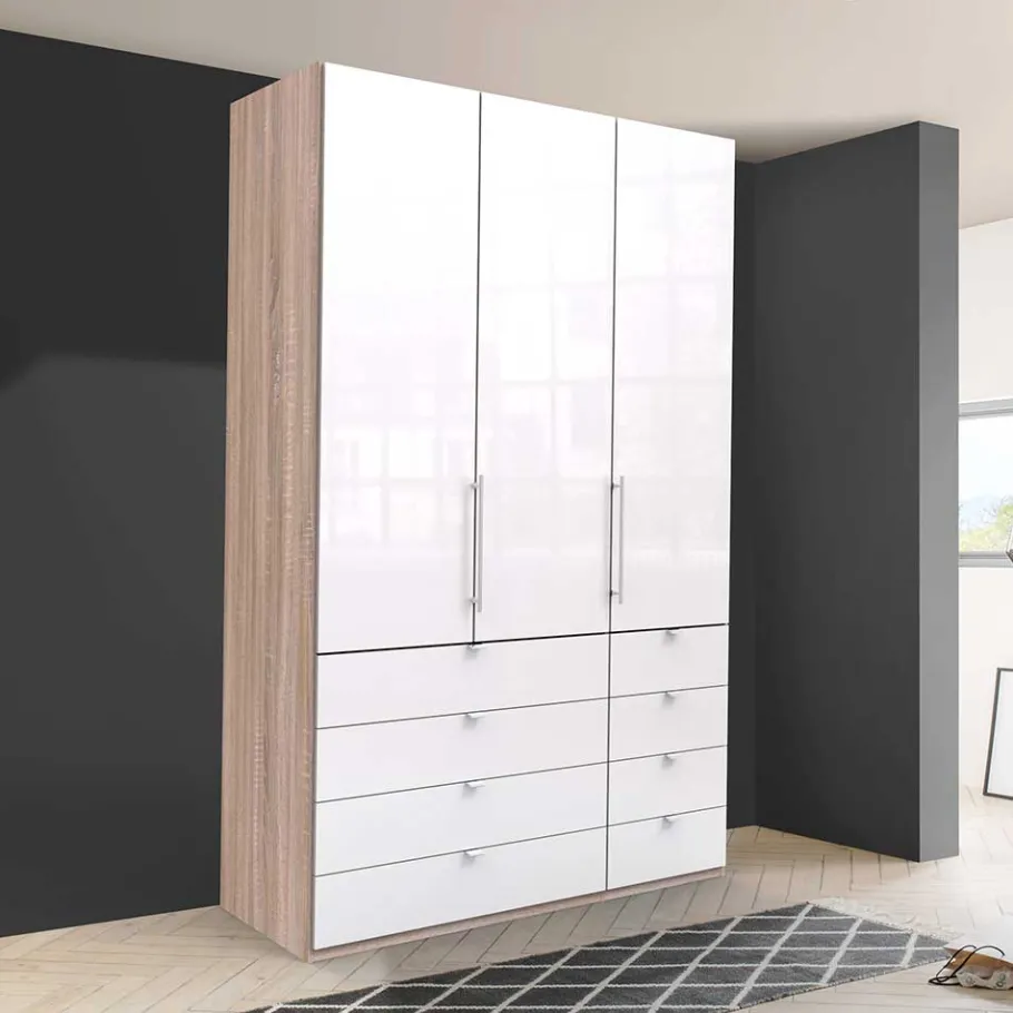 Clearance Wohnen Kombi-Schlafzimmerschrank mit 2 Türen und 8 Schubkästen - Bosays