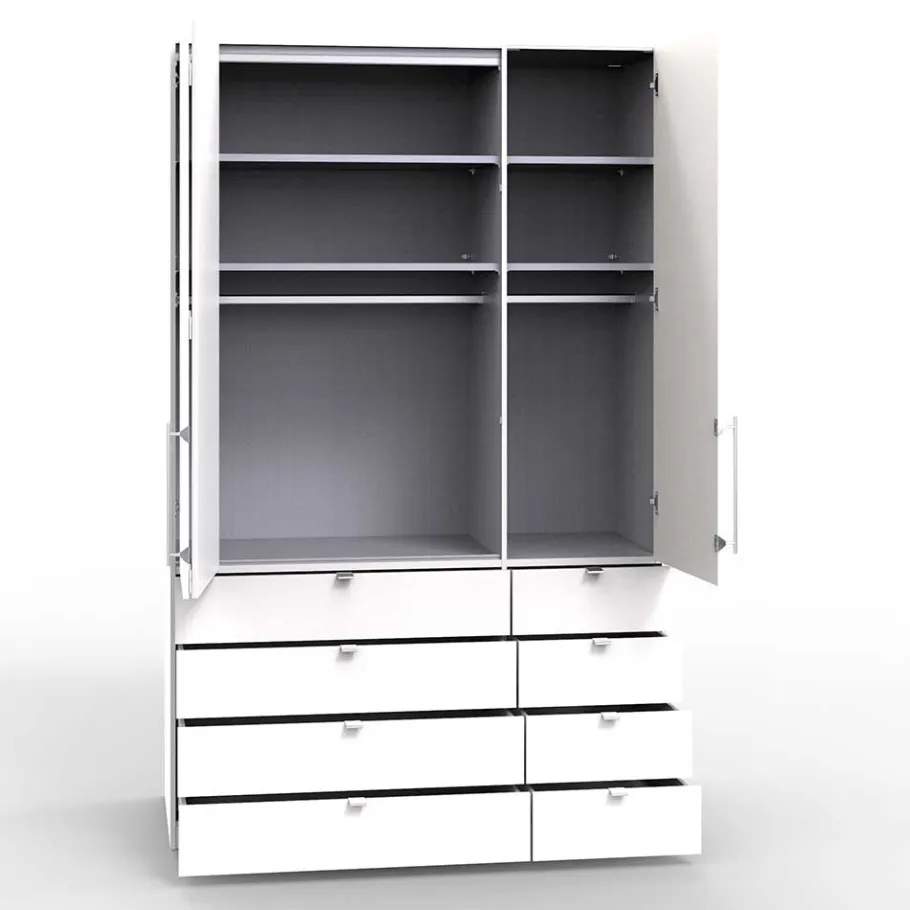 Clearance Wohnen Kombi-Schlafzimmerschrank mit 2 Türen und 8 Schubkästen - Bosays