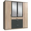 New Wohnen Kombi-Schlafzimmerschrank in Eiche Sägerau - Danah