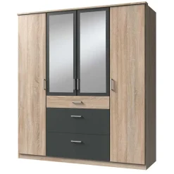 New Wohnen Kombi-Schlafzimmerschrank in Eiche Sägerau - Danah