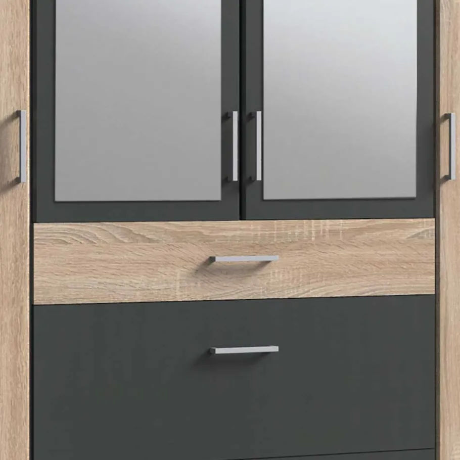 New Wohnen Kombi-Schlafzimmerschrank in Eiche Sägerau - Danah