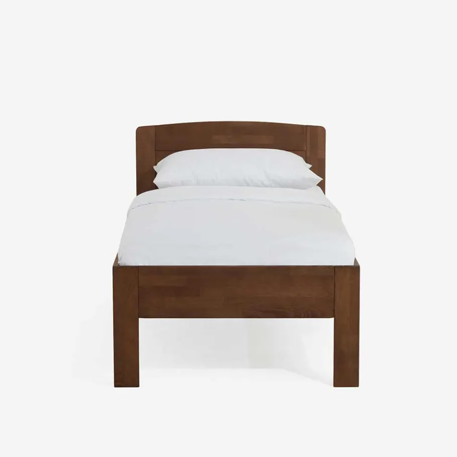 Outlet Wohnen Komfort-Einzelbett Kienta aus Buche nussbaumfarben geölt