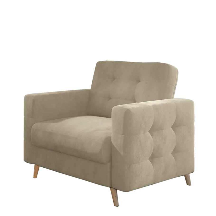 Wohnen Komfortsessel in Beige Chenille - Esmea
