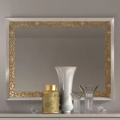 Outlet Wohnen Kommode & Spiegel in Weiß & Gold - Valganios (zweiteilig)
