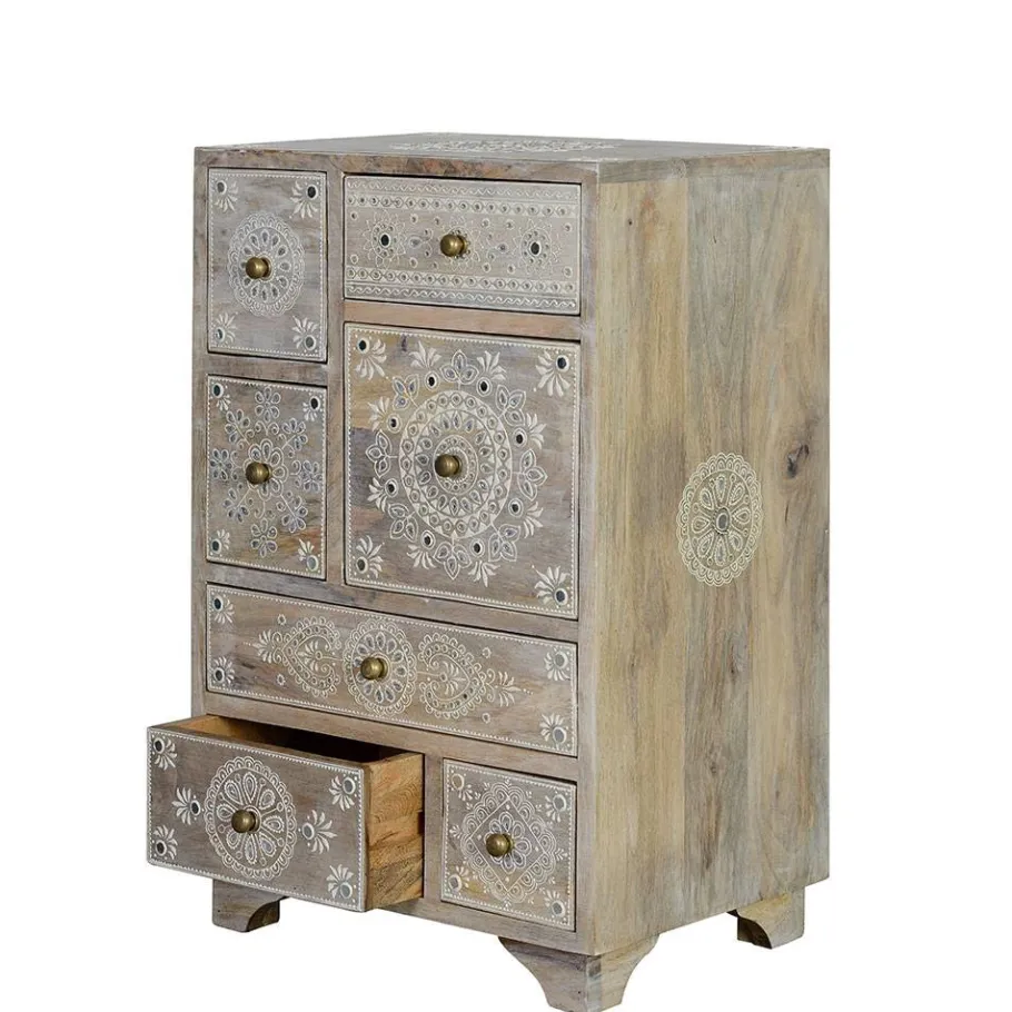 Clearance Wohnen Kommode in Holz White Wash - Troyes