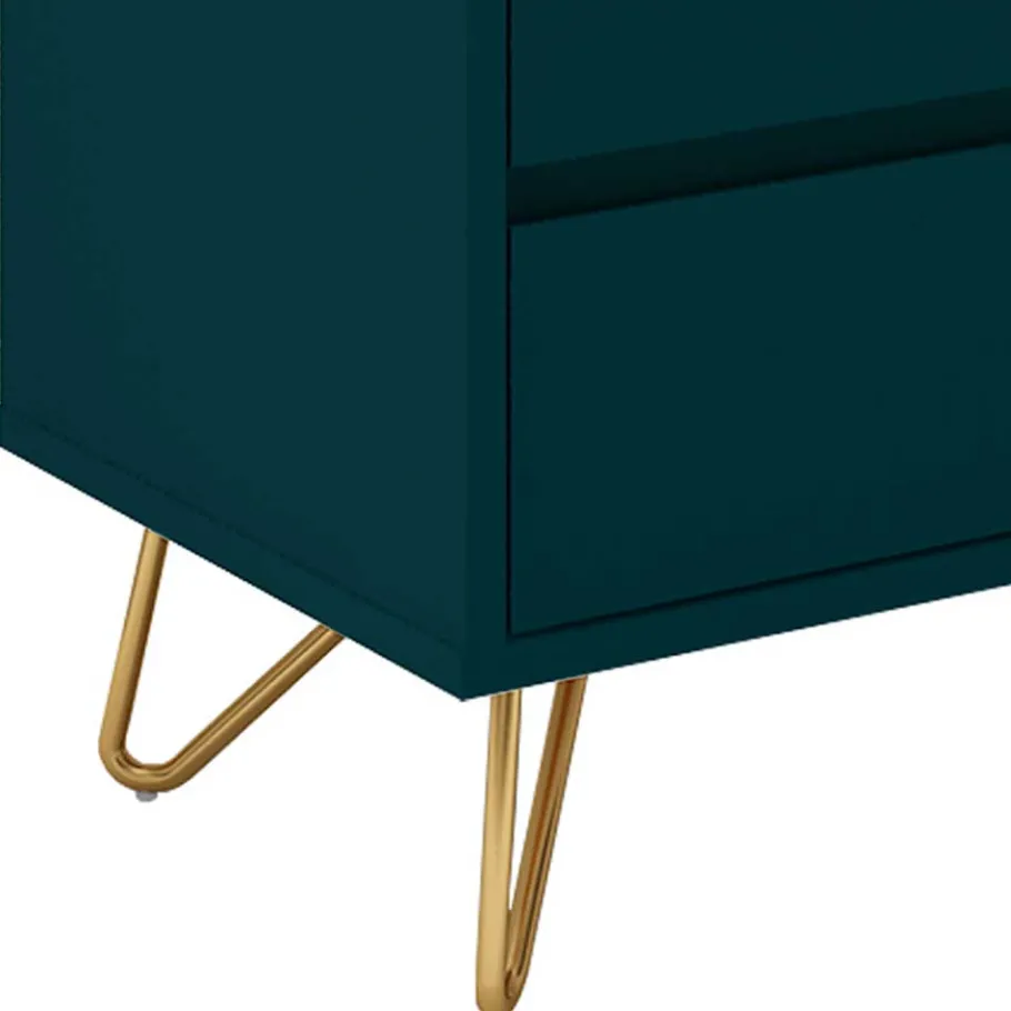 Online Wohnen Kommode in Petrol mit kurzen Hairpin Legs - Clamps