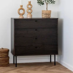 Best Wohnen Kommode mit dunklem Furnier in Braun - Wega