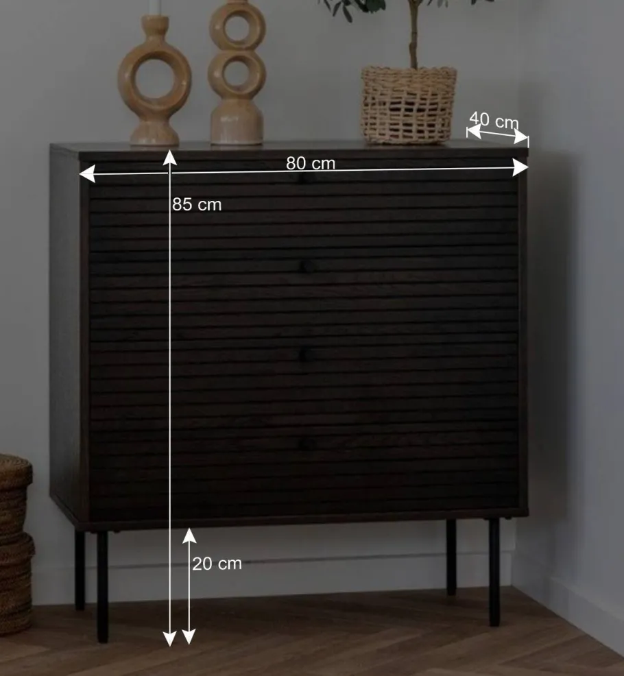 Best Wohnen Kommode mit dunklem Furnier in Braun - Wega
