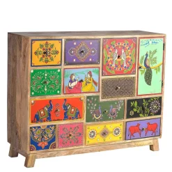 New Wohnen Kommode mit farbenfrohen Orient Motiven - Precio