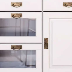 Online Wohnen Kommode mit Glas in Weiß & Honig - Brasivon