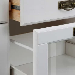 Online Wohnen Kommode mit Glas in Weiß & Honig - Brasivon