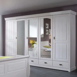 Clearance Wohnen Komplett Schlafzimmer Janeira in Weiß (vierteilig)