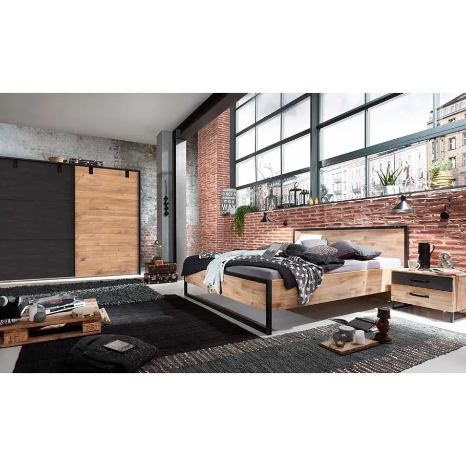 Hot Wohnen Komplett Schlafzimmer Möbel - Bram (vierteilig)