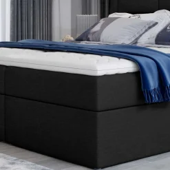 Online Wohnen Komplettbett in Schwarzbraun Stoffbezug - Aundre