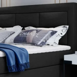 Online Wohnen Komplettbett in Schwarzbraun Stoffbezug - Aundre