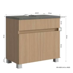 New Wohnen Kompletteinrichtung Badmöbel Set - Leitha (fünfteilig)