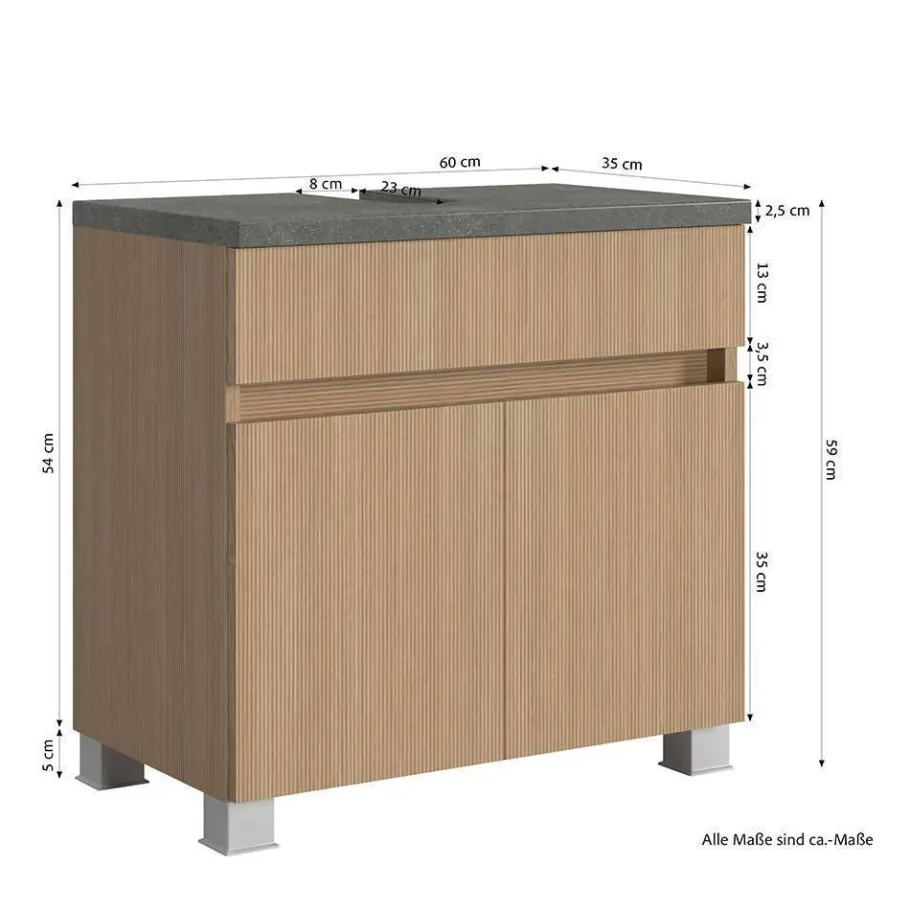 New Wohnen Kompletteinrichtung Badmöbel Set - Leitha (fünfteilig)